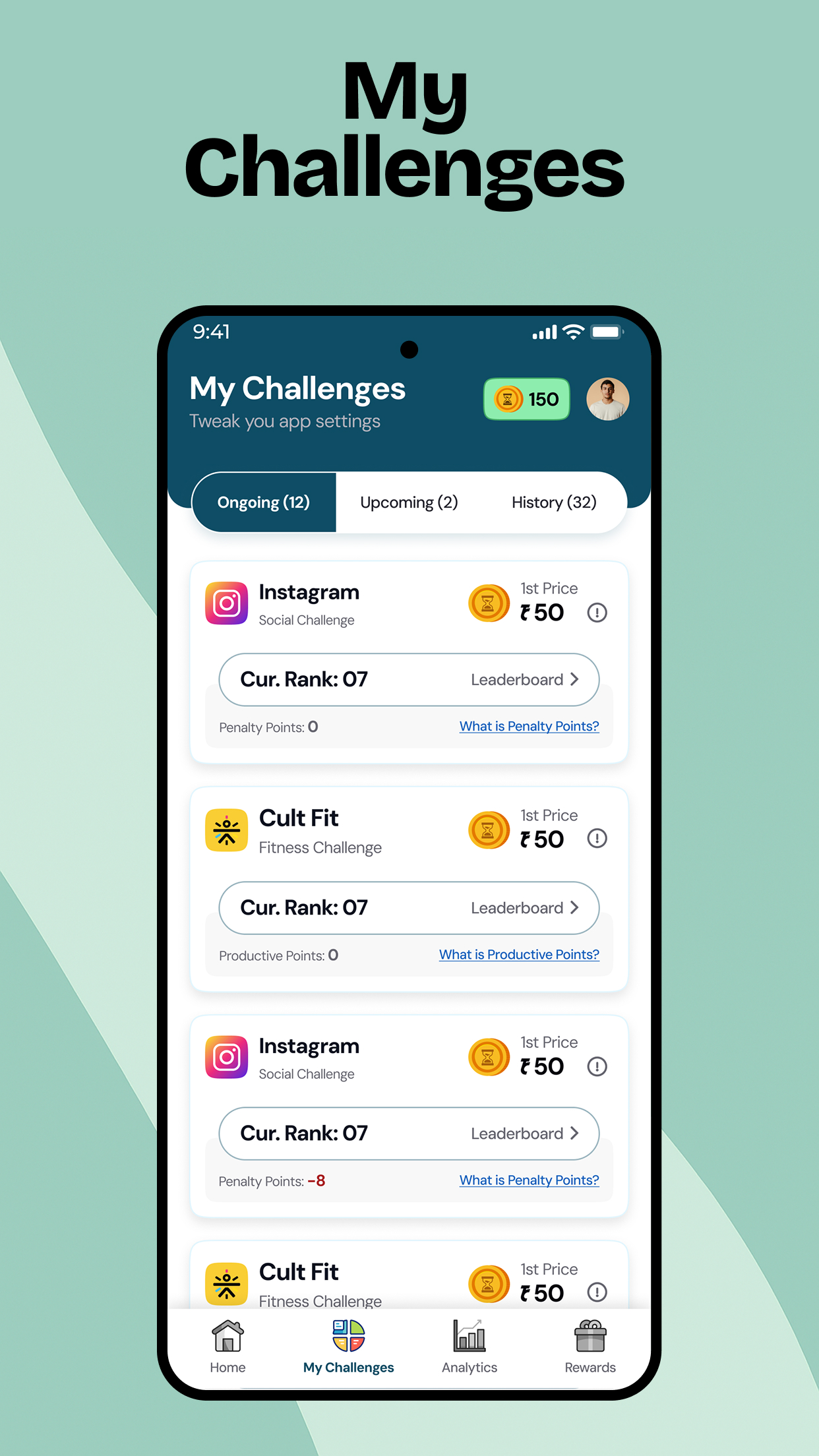 My Challenges Feature